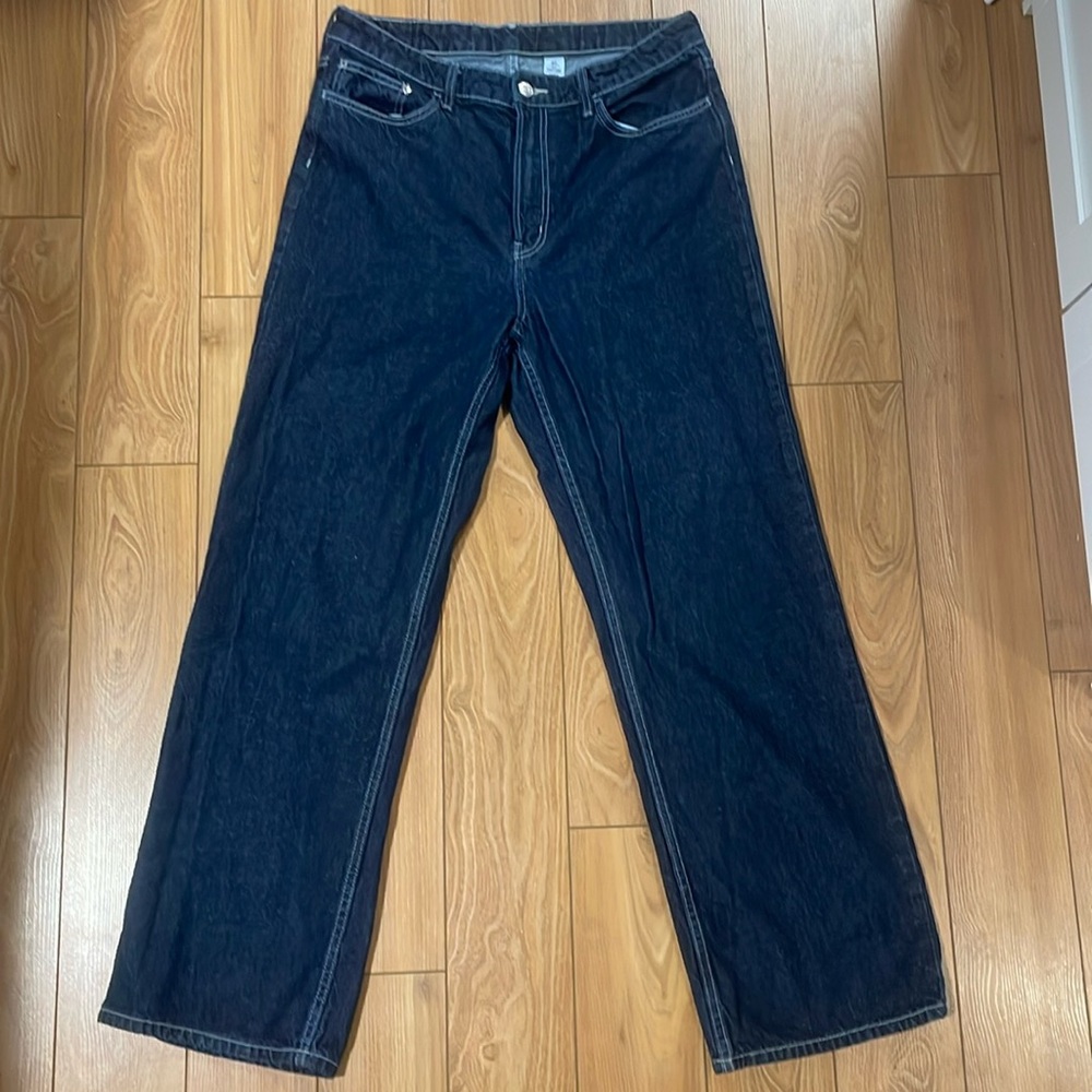 H&M WOMENS ULTRA HIGH WAIST RAW DENIM JEANS
